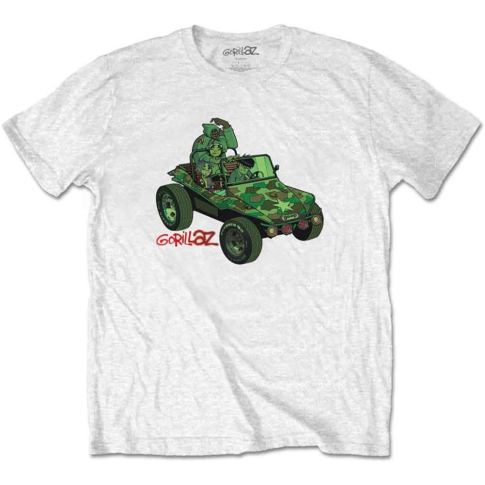 Gorillaz T Shirt Green Geep Band Logo Official Mens White S