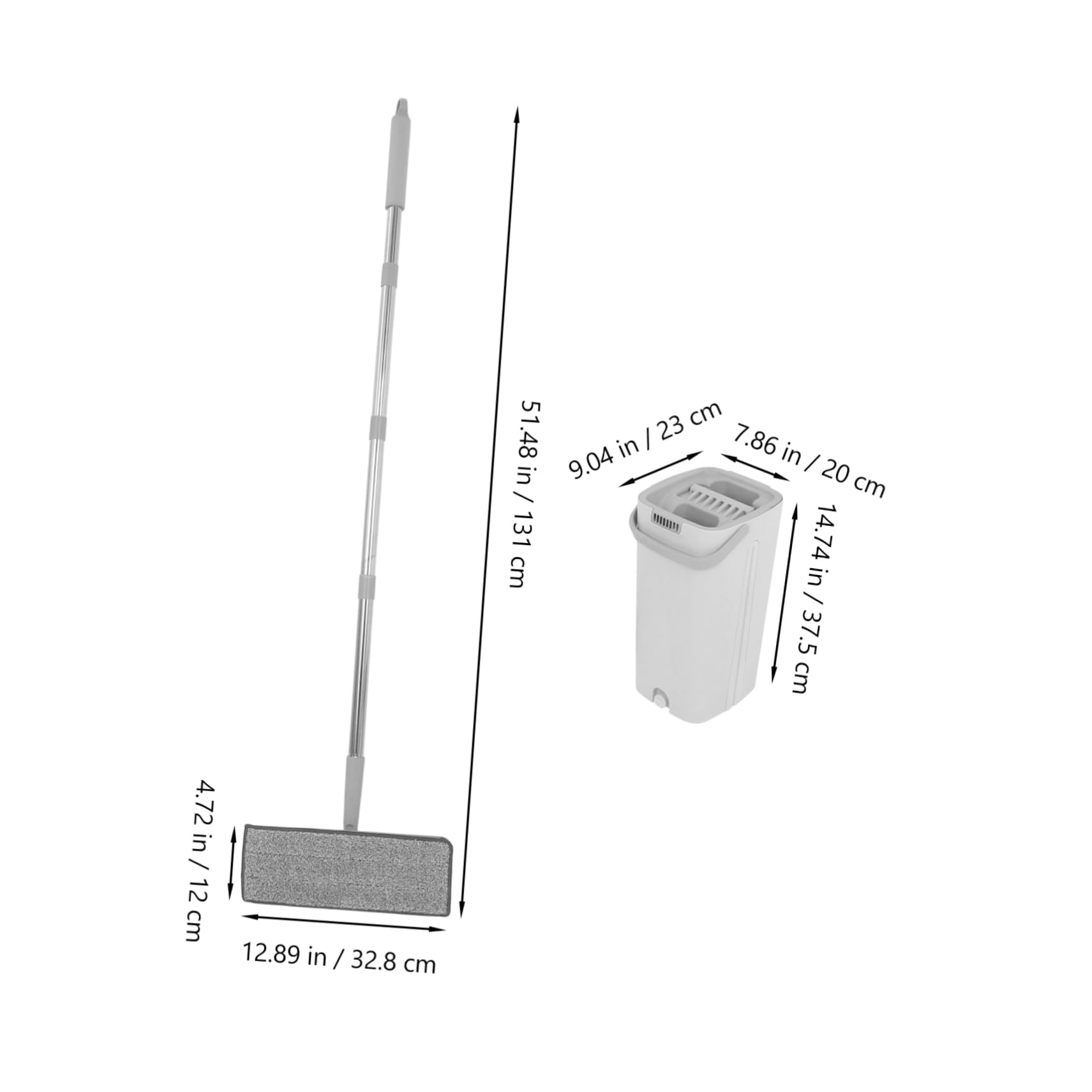 SHERCHPRY Trapeador Plano con Balde Mopa para Suelos De Baldosas Limpiador De Suelos Uso Doméstico Cocinas y Baños Material Blanco Función Seca y Húmeda