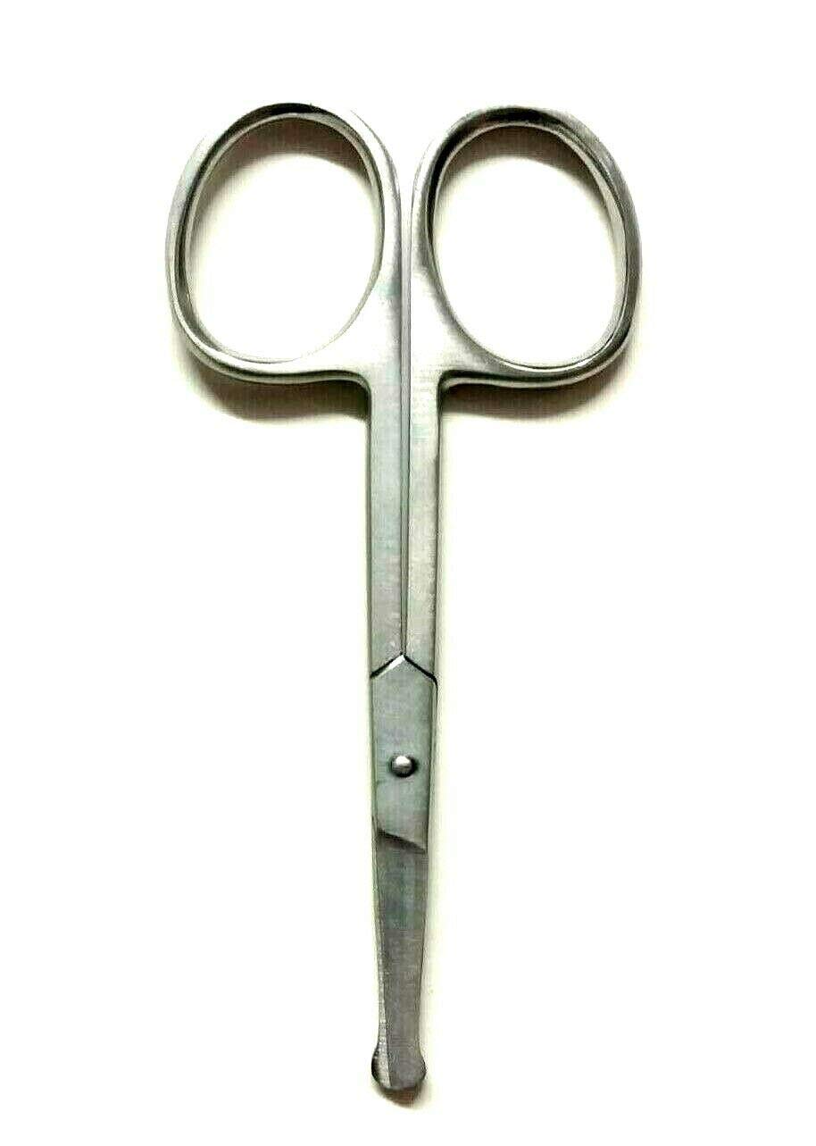H2GearMustache Ear Nose Safety Double Blunt End Probe Scissors for Pet Dog Cat Facial Hair Trim Pet Centres | Sensitive Areas| 3.5 INCH | HQ Stainless Steel (3.5")