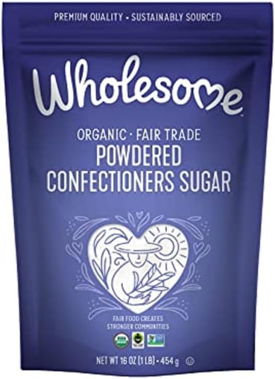 Image of Wholesome Sweeteners 16-Ounce Organic Powdered Confectioners Sugar, Fair Trade, Non GMO, Gluten Free & Vegan, (Pack of 6)