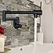 Kitchen Pot Filler Faucet Lead-Free Brass Double Joint Swing Arm Folding Sink Faucet Articulating Wall Mount Two Handle (Matte Black)