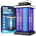 Bug Zapper Outdoor, Mosquito Zapper 2 in 1 Portable & Rechargeable Bug Zapper Outdoor with 5000mAh Battery & LED Night Light, 4000V Electric Fly Zapper for Outside,Patio,Backyard,Garden Purple