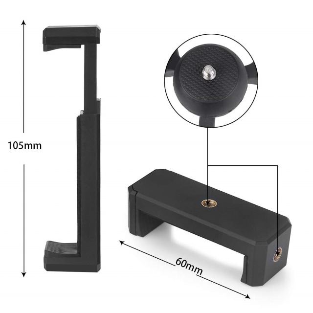 Zdprkqzvz Adattatore per treppiede per cellulare, supporto per telefono, connettore a clip, per monopiede selfie stick da viaggio treppiede flessibile