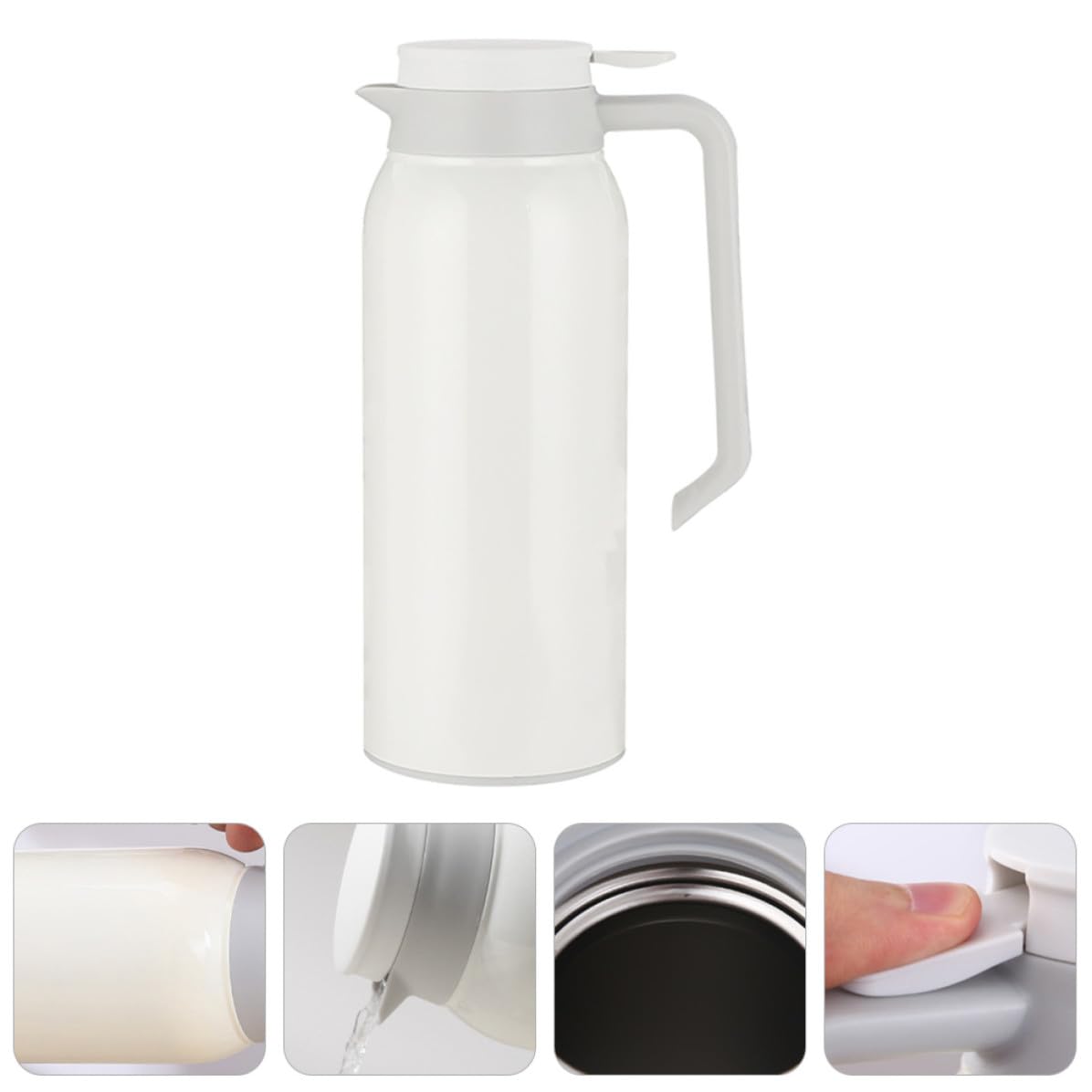 SHERCHPRY Borraccia Termica in Acciaio Inossidabile da 1500ml Doppio Strato Isolante, Design Semplice e Pratica, Facile da Trasportare per Uso Domestico e Mantenimento Calore