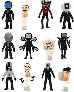 6/12 Pcs Skibidi Toilet Figure Set,Skibidi Toilet Cameraman and TitanTv Man Figures,Anime Game Skibidi Toilet Figure Model Doll Ornament (12)