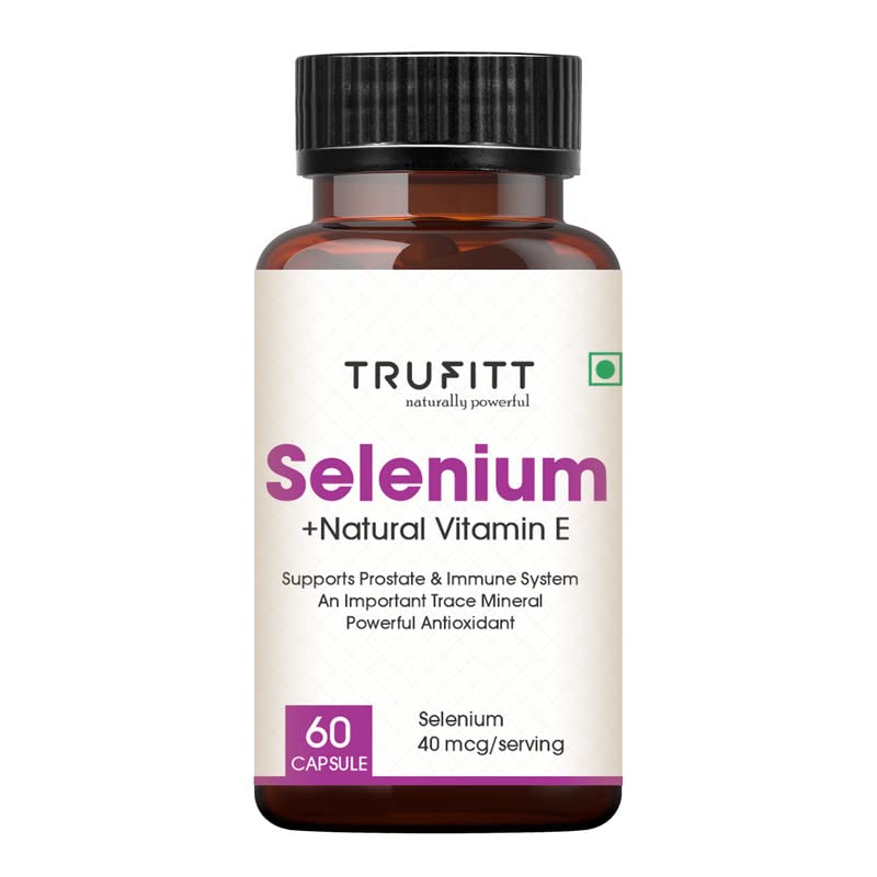 Selenium Capsules 40Mcg + Vitamin E 10Mg, With Green Tea Extract- Optimal Health, Antioxidant Supplement With Superior Absorption (60 Capsules)