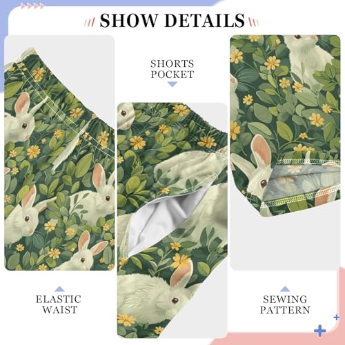 Rabbit Green Pattern A Long Pajama Pants Bottoms Soft Sleepwear with Pockets4