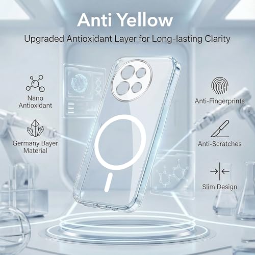 Image of Jkobi Lifetime Anti-Yellow MagSafe Compatible Clear Back Cover Case for Vivo V30e 5G (Sleek Hard Crystal | Shockproof and Camera Protection)