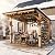 Gardenbee Cedar Wood Gazebo 10 x 12 ft. - Patio Wood Gazebo with Cedar Frame and Metal Steel Roof Panels, Hardtop Gazebo for Patio Lawn Deck and Parties