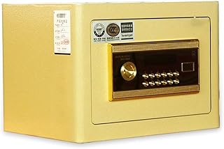 safe Caja fuerte para el hogar, caja fuerte electrónica digital, estructura de acero oculta con cerradura en la pared o gabinete, caja de seguridad de diseño fijo (color: amarillo, tamaño: 38x25x25cm)
