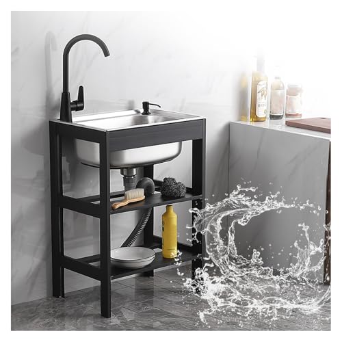 Generisch Generic Edelstahl-Küchenspüle 52x38x75 cm