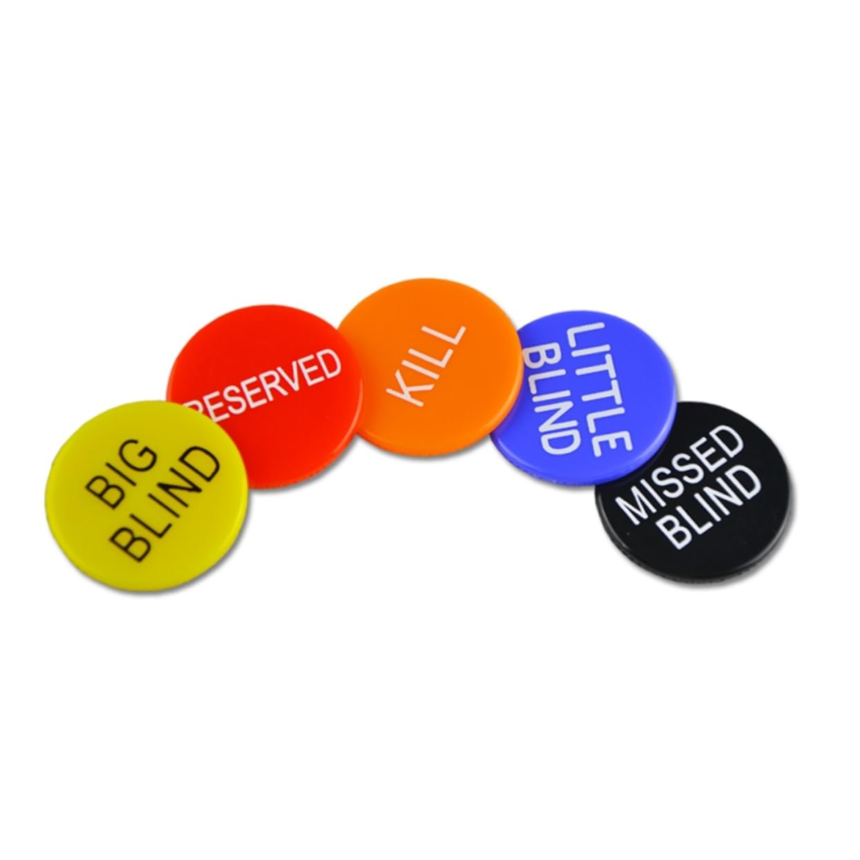 BESTonZON 2sets Poker Chips Blind Markers Include Little Missed Big Blind Kill Buttons Dealer Poker Button 5pcs*2