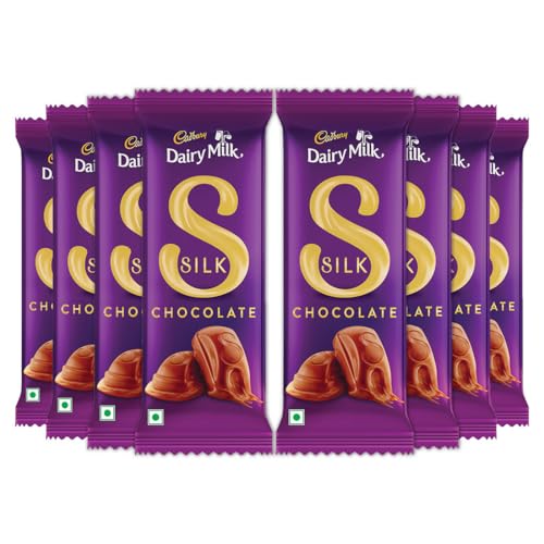 Image of Cadbury Dairy Milk Silk Chocolate Bar, 60 g (Pack of 8)