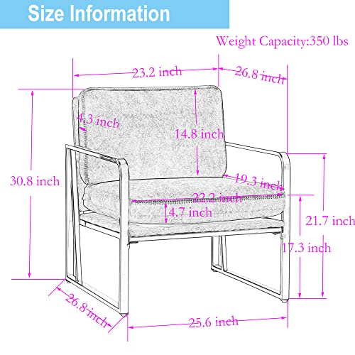 Alish Modern Accent Chairs, Upholstered Living Room Chairs Velvet Arm Chair Accent Chairs For Living Room With Metal Frame Green #TOP1