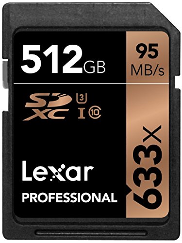 Lexar 512GB Professional 633x Class 10 UHS-I U3 SDXC Memory Card