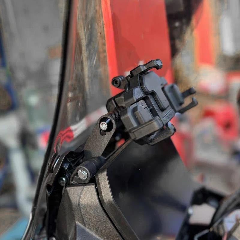 Navigazione Staffa Supporto per Navigatore GPS per Moto per VOGE DS900X DSX900 Valico 900 DSX 12 Mm/22 Mm, Prolunga per Manubrio per Cellulare Supporto Telefono(Nero 1,12mm+22mm)