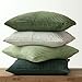MIULEE Summer Green Decorative Throw Pillow Covers 18x18 Inch Set of 4 Boho Farmhouse Cushion Covers Mordern Nordic Pillow Cases Soft Corduroy Gradient Home Decor for Couch Sofa Living Room Bed