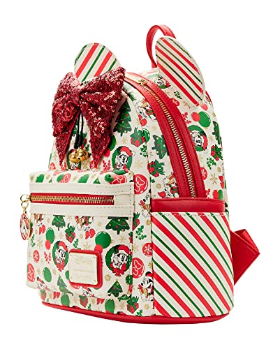 Loungefly Minnie Mouse Christmas Holiday Themed Womens Double Strap Shoulder Bag Purse2