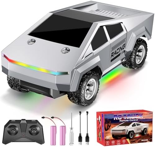 1:24 RC Car Toys, All Terrain High Speed 2WD RC Truck with Light and Loadspace, 2.4GHz Off-Road Vehicles Remote Control Car, Electric Vehicle Toys Gift for Boys Girls Age 3+