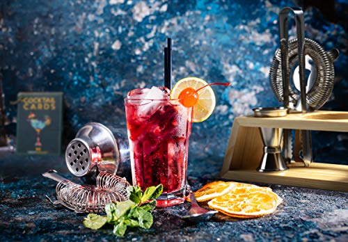 image for Modern Mixology Bartender Kit with Bamboo Stand - Cocktail Shaker Set 