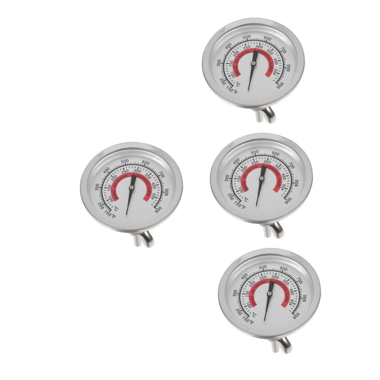 Sosoport 4pezzi Termometro Bimetallico Per Bbq e Misurazione Della Adatto Elettrici Gas e Grill Strumento e