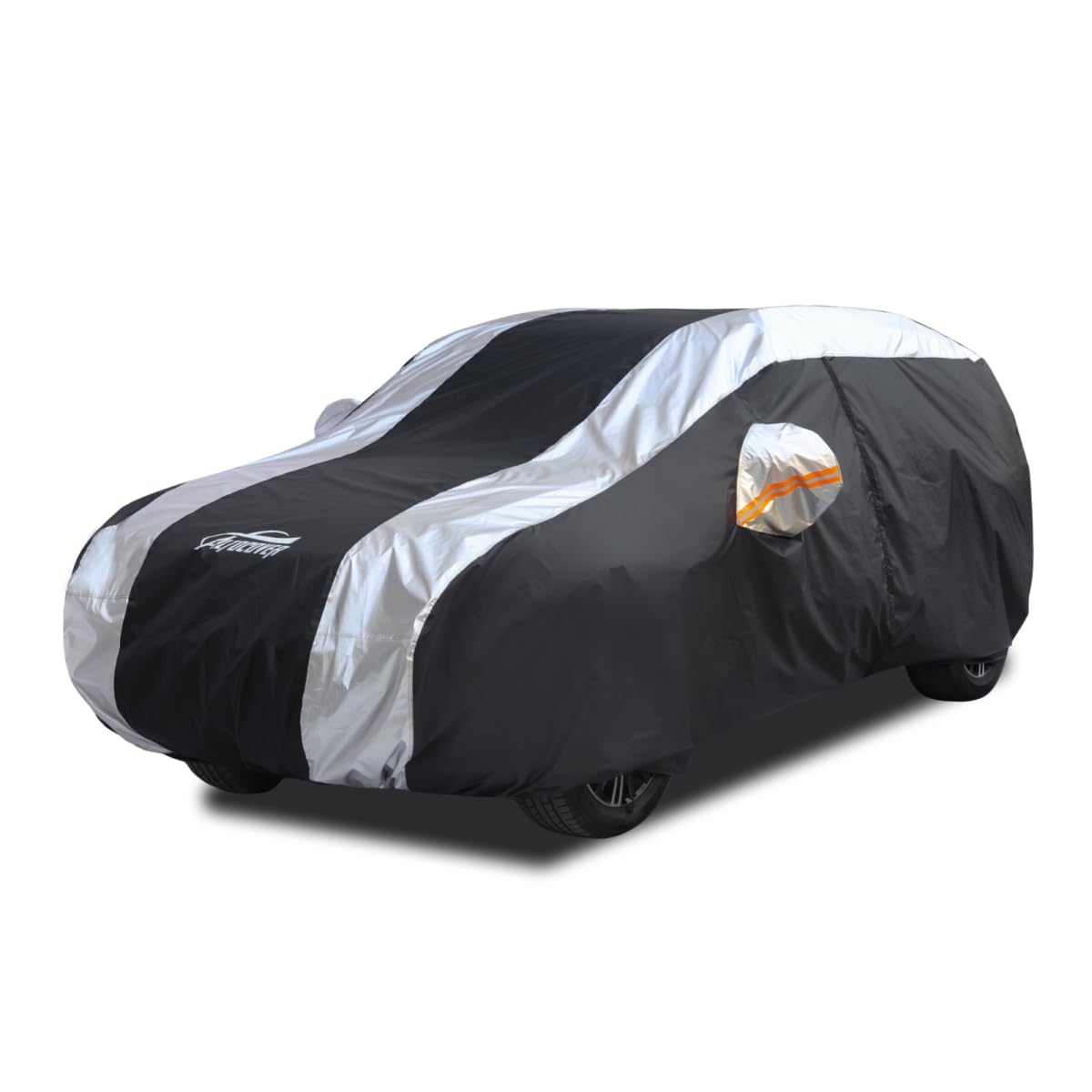AltoCover Small Car Cover All Weather Protection with Silver Stripe Design,Hatchback Car Cover Universal Fit Nissan Leaf, Honda Civic Hatchback, Mazda