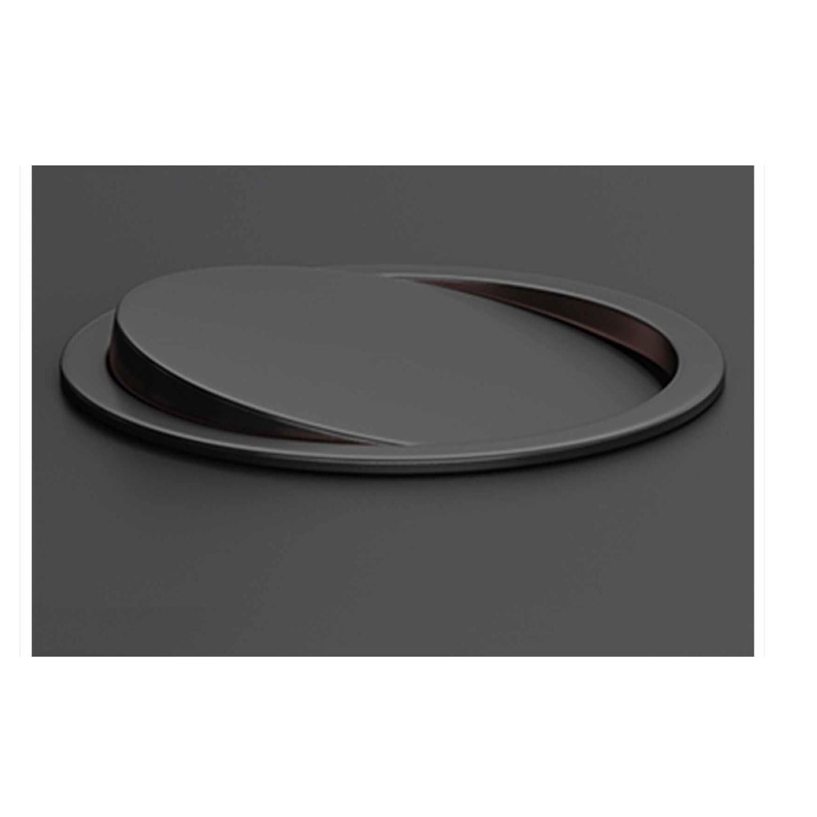 DFGHNBVC Built-In Trash Bin Lid For Kitchen Countertop Trash Grommet Hidden Swing Trash Can Lid Stainless Steel Waste Chute Cover,Nero-240Mm