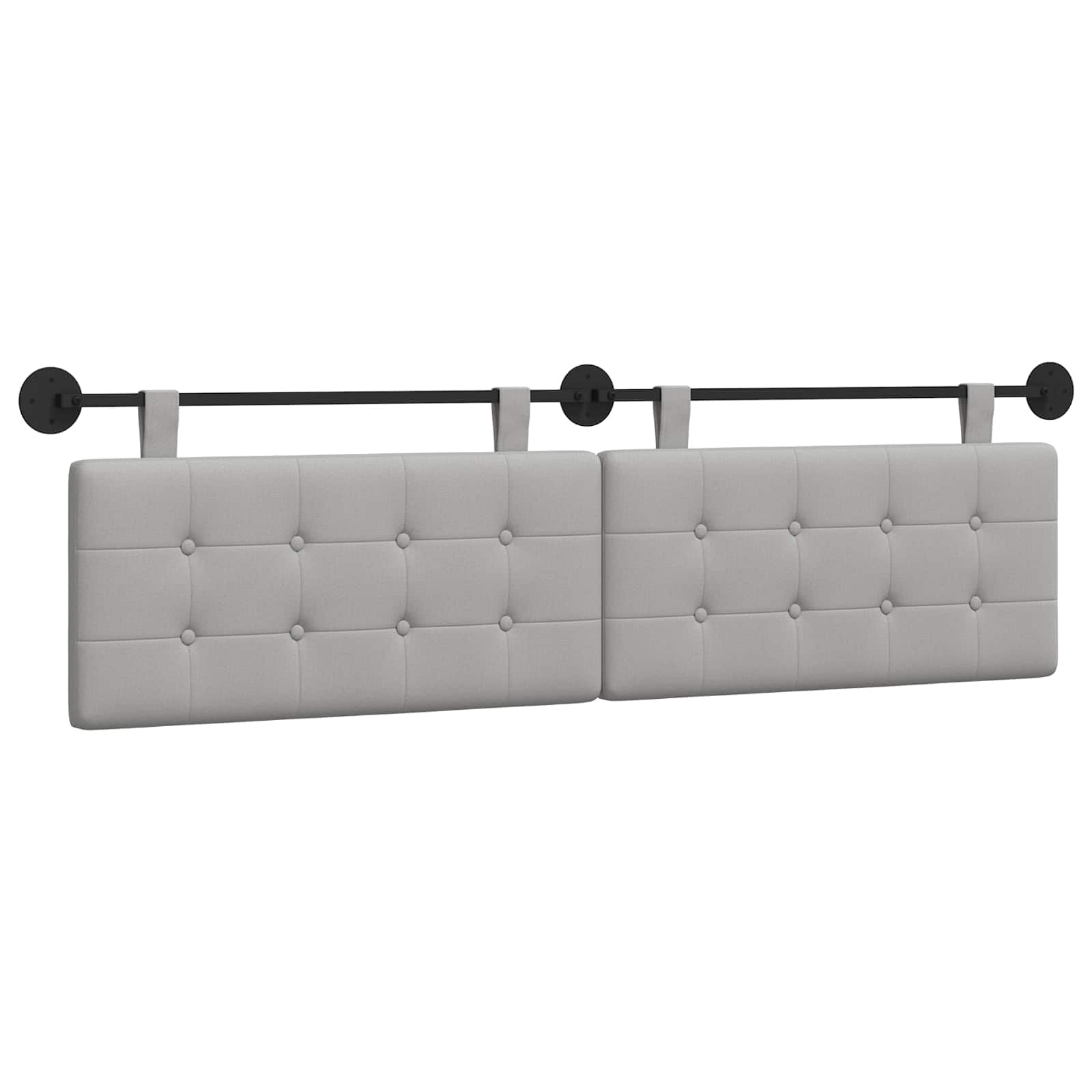 Cabecero colgante cama gris nube tela tapizada – 190 x 55 cm montaje en pared cabecero de cama juego para dormitorio habitación de invitados cojín de pared panel de cama