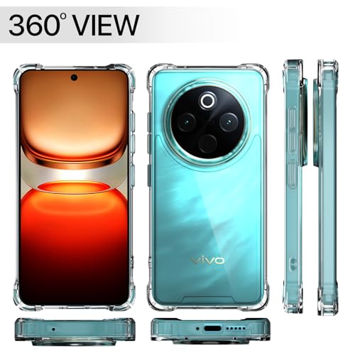 Image of Outlouders Back Cover for Vivo T4 5G / iQoo Z10 5G Clear Transparent PC + TPU Bumper Case with Raised Edges for Shockproof Protection(Transparent)