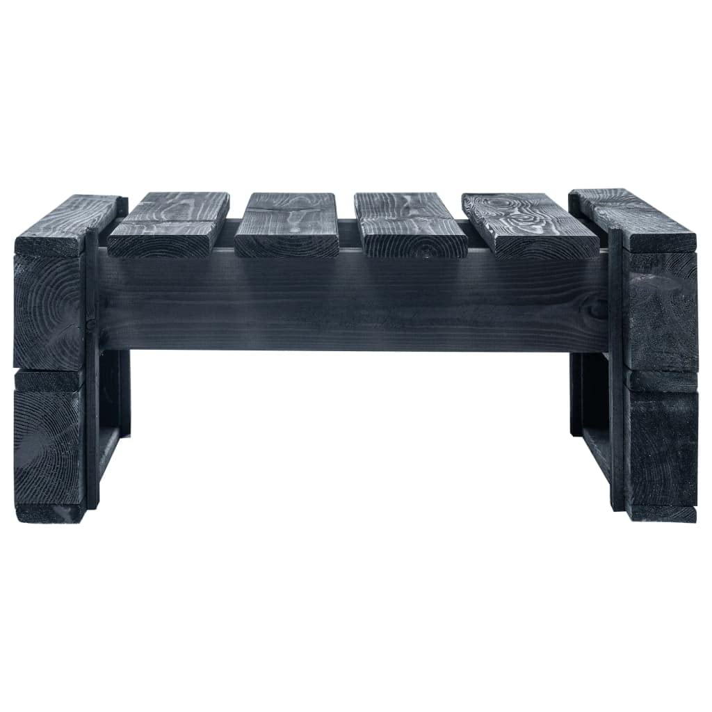 vidaXL Repose-Pied Palette de Jardin Noir Table Basse Terrasse Salon Bois