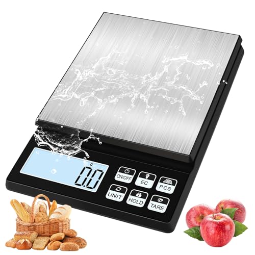 Báscula digital de cocina, báscula electrónica de alimentos con pantalla LCD, báscula de pesaje digital con contador/piezas de tara/líquidos de medición para la escuela, el hogar, hornear y cocinar