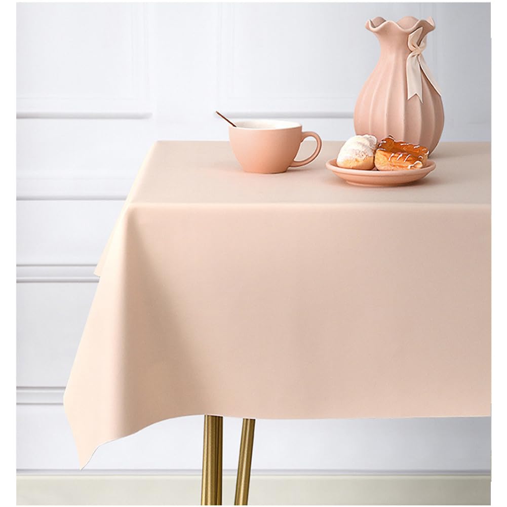 KaDdu Rectangular Tablecloths Faux Leather Fabric Wrinkle Resistant Tablecloths Kitchen Table Tablecloths Farmhouse Holiday Camping Tablecloths 55 * 86.6inch pink