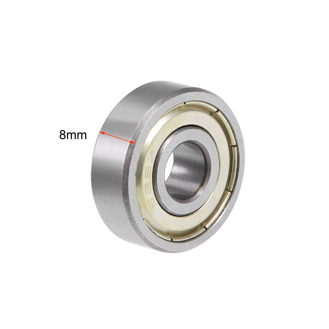 sourcing map 2 szt. głębokie łożysko kulkowe 628ZZ 8 x 24 x 8 mm podwójna ochrona łożyska chromowane