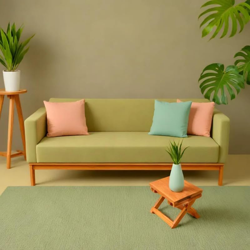 Image of Folding Foot Stool, Small Ottoman Foot Rest for Couch, Wooden Footstool, Change Shoes Bench, Modern X Ottoman Chair for Living Room, Entryway, Children Room, Bedroom, Caravaning, 23X30X23 cm, Orange