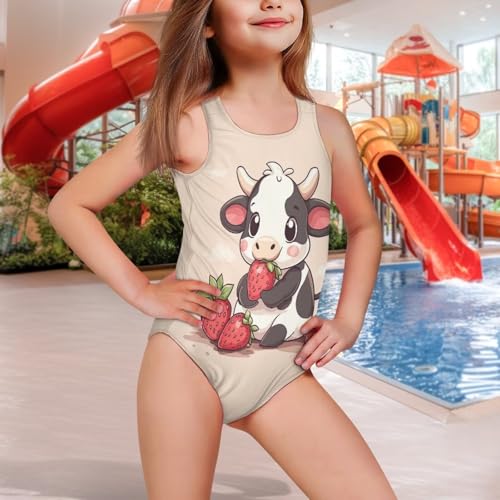 Image of Yzaoxia Girls' Swimwear One Piece Swimsuit for Kids Scoop Neck Bathing Suit Round Neck Swim Wear 5-14Y