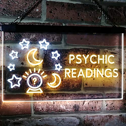 Advpro Psychic Readings Crystal Ball Dual Color Led Neon Sign White & Yellow 16" X 12" St6S43-I3120-Wy #TOP1
