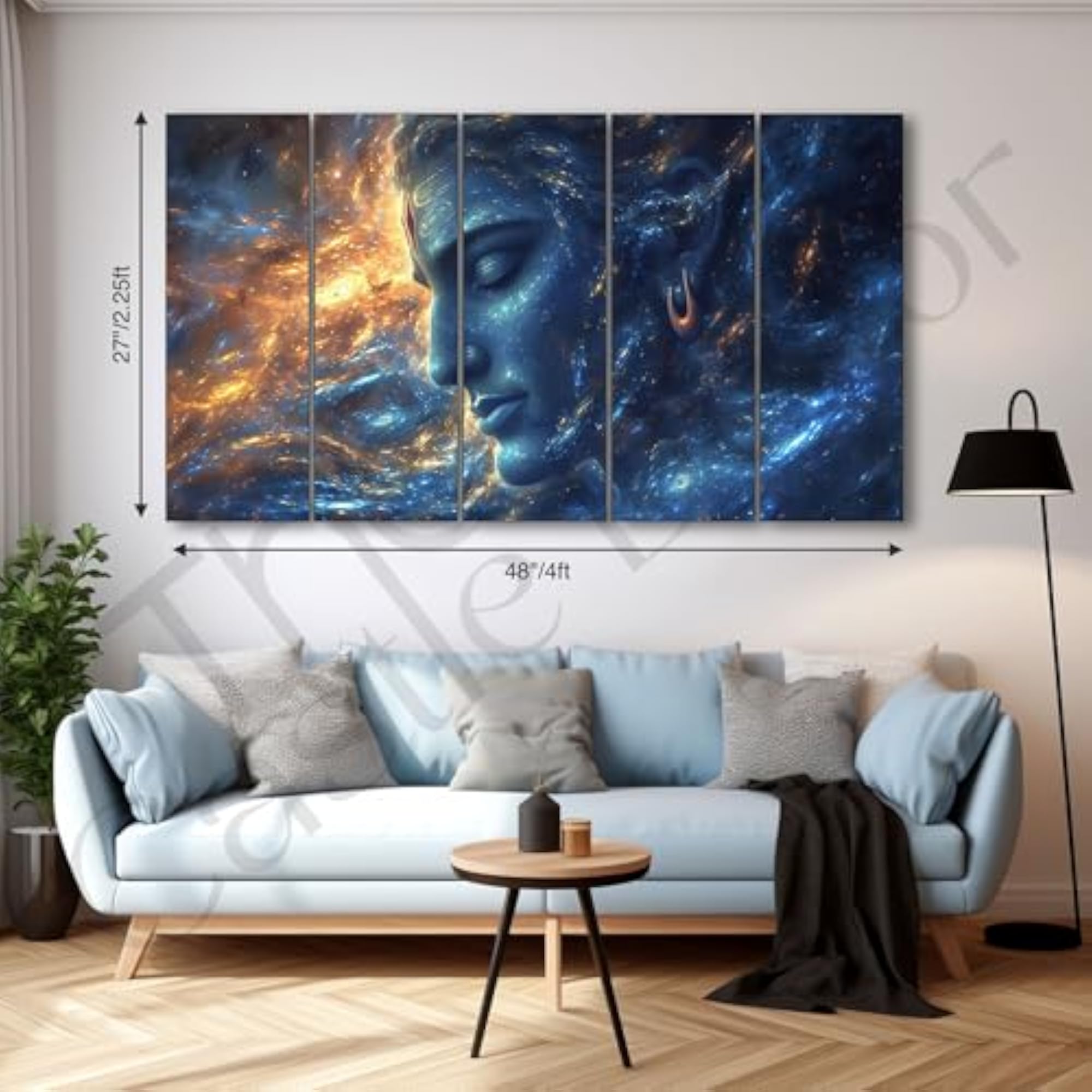 Lord Shiva Painting with Frame, Big Size Wall Art