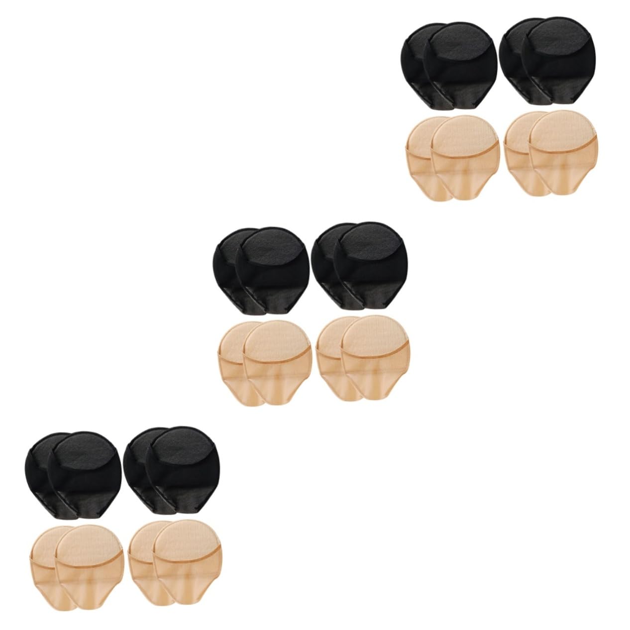 Mikinona 3sets Comfortable Half Socks Absorbent Pads for Long Hours of Wear 4pairs*3