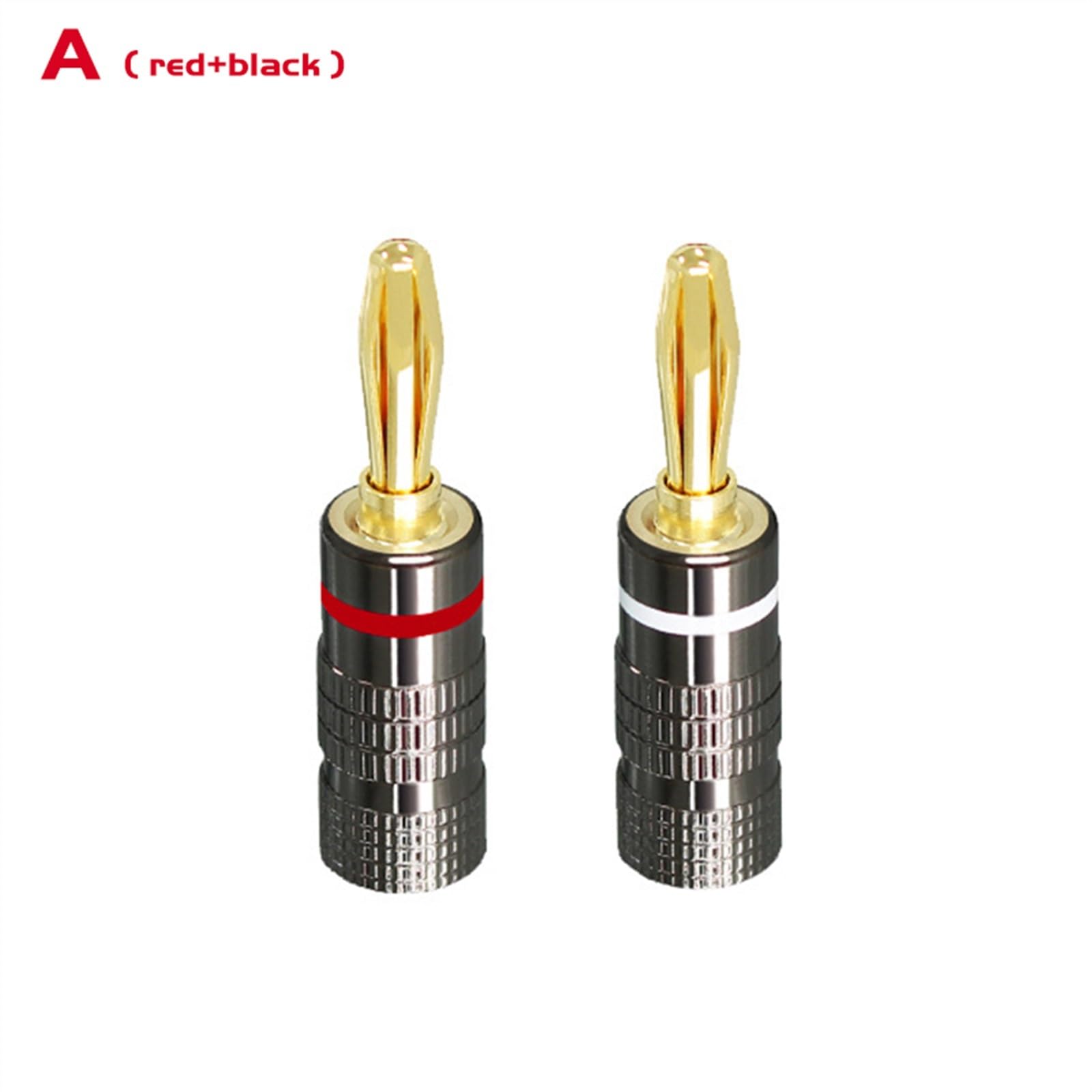 Wtyczka bananowa 4 mm do kabla głośnikowego, podwójne śruby, złącza audio i wideo z miedzi, pozłacane 24 K, wtyczka do kabla głośnikowego (6 sztuk)