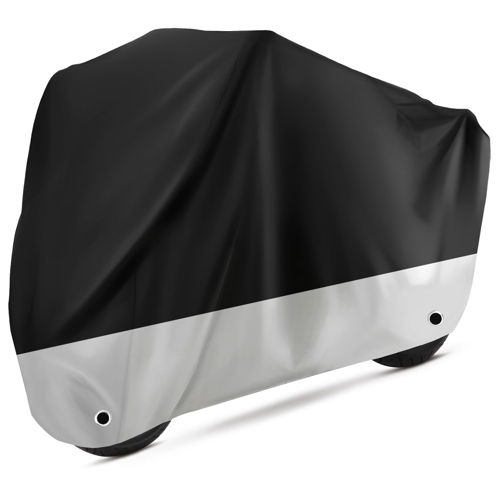 Pokrowiec na motocykl, wodoodporny, z otworami na zamek i torbą do przechowywania, pasuje do motocykli o przekątnej do 264 cm, do Harley Davidson, Honda, Suzuki, Kawasaki, Yamaha, XXL, czarny i