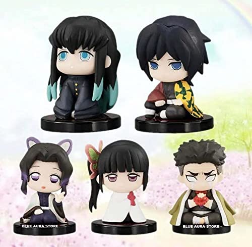 Blue Aura Demon Slayer Action Figure Miniature Cute Collectible | Set of 5 Figures | Height 5CM | Not for Kids (Set of 5 Mini White Eye & Butterfly Demon S) (B09PLHZCZ8) Amazon Price History, Amazon Price Tracker