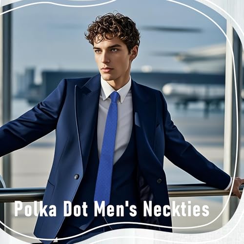 Image of Polka Dot Tie for Mem, Classic 57 inch Mens Ties Patterned Formal Men's Necktie for Business Party Wedding Shirt Tuxedo