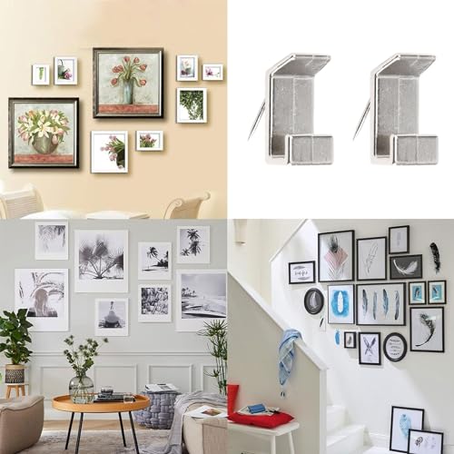 Image of INCREWAY 24Pcs Claw Drywall Picture Hanger Nail-Free Picture Hangers Easy Tool-Free Drywall Gypsum Board Wall Art Hanger Hooks for Photo Frame, Small Mirrors, Artworks