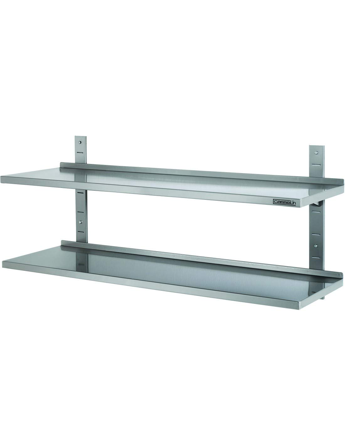 Casselin Scaffale da Parete in Acciaio Inox Disponibile in 8 Diverse Misure - 2 Ripiani, Dimensioni: 800 x 355 x 530 cm