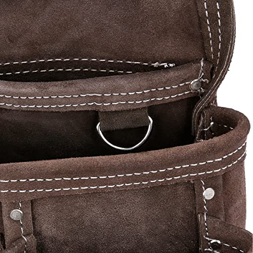 TOUGH MASTER Belt Tool Pouch, 3 Multi Pockets Suede Leather Nail Work Pouch, DIY Organiser for Builders, Carpenters, Gardeners, Electricians, Brown, 25 X 29cm, TM-318SP 7 TOUGH MASTER Belt Tool Pouch, 3 Multi Pockets Suede Leather Nail Work Pouch, DIY Organiser for Builders, Carpenters, Gardeners, Electricians, Brown, 25 X 29cm, TM-318SP - Image 7