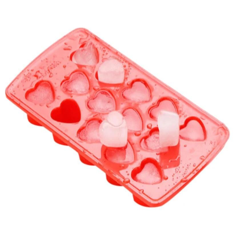 Ice Cube Tray – Heart Shape Ice Cube Tray, BPA-Free Plastic Mould for 6 Large Heart Ice Cubes, Durable Flexible & Easy Release, Perfect Ice Molds for Parties, Cocktails, Drinks & Gifts(Peak of 4)