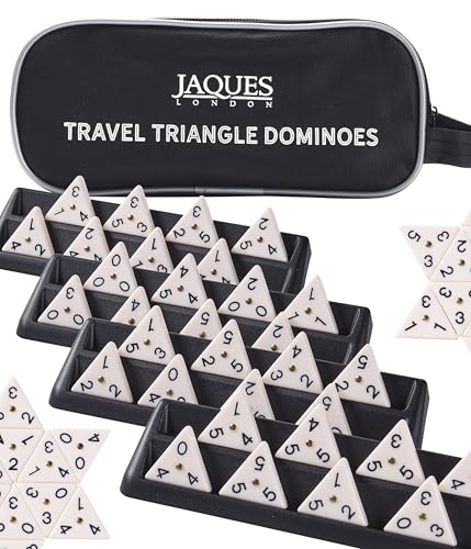 Jaques of London Triangle Dominoes Game | Perfect Traditional Family Games including Triangle Domino Tiles and Travel Zip Case | Quality Board Games | Since 1795