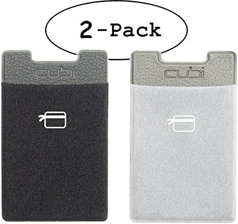2 Pack [1-BLACK & 1-GREY] CardNinja Ultra Slim ID Credit Card Cash Wallet Case Holder iPhone Android - [1-BLACK & 1-GREY]