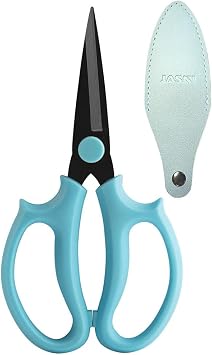 Garden Pruning Shears Scissors with Comfort Grip Handle, Premium Steel Professional Floral Scissors, Perfect for Arranging Flowers, Pruning, Trimming Plants, Gardening Tool Pointed blue