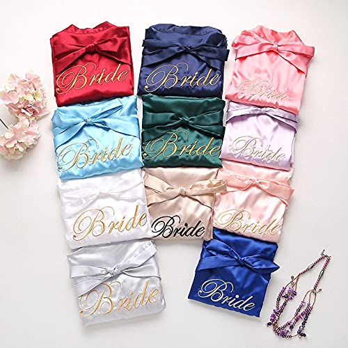 Vrouwen Bruid Bruidsmeisje Kimono Badjas Jurk Sexy Mini Slaap Nachthemd Nachtkleding Bruiloft Gewaden -a29-M - Image 6